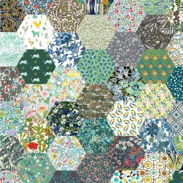 Liberty Fabrics 1" Finished Hexagon Green
