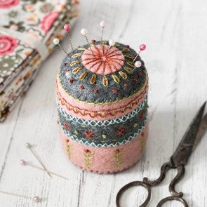 Corrinne Lapierre embroidered wool felt pincushion