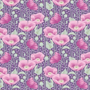 Tilda Garden Life Poppies Lilac