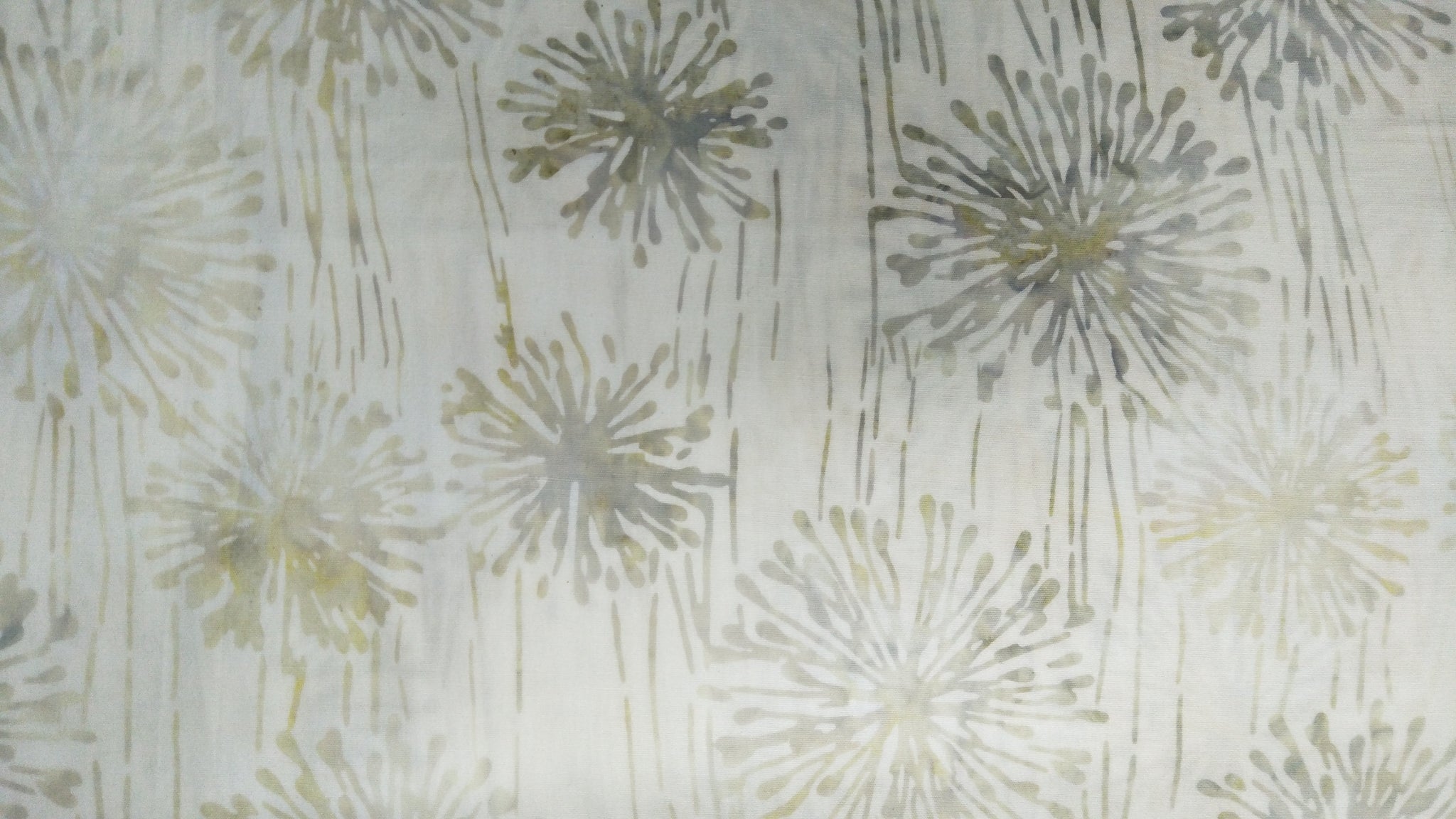 Batik Fabrics Cream with dandelions