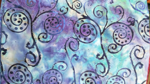 Batik Fabrics Blue purple with swirl