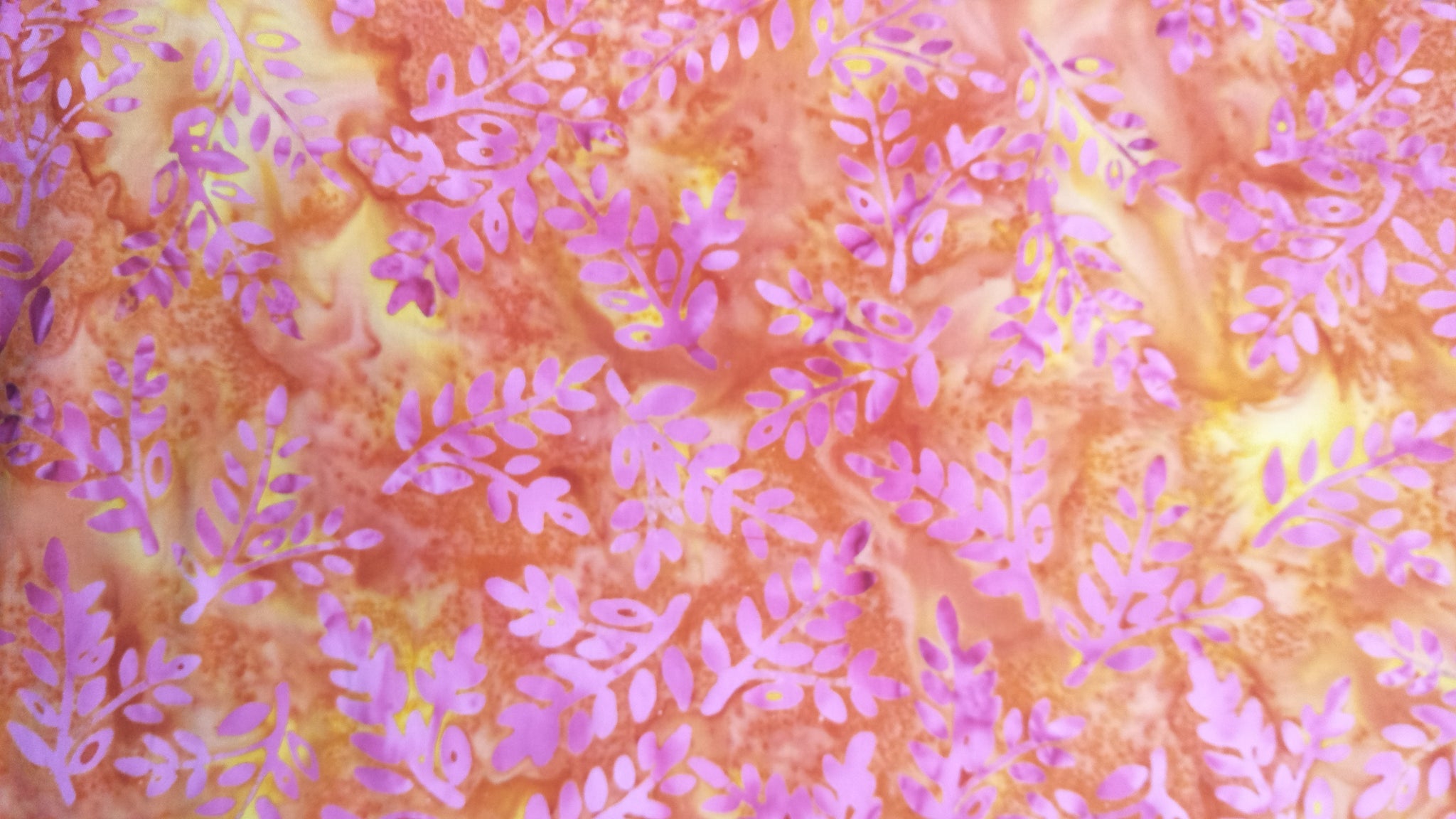 Batik Fabrics pink leaves