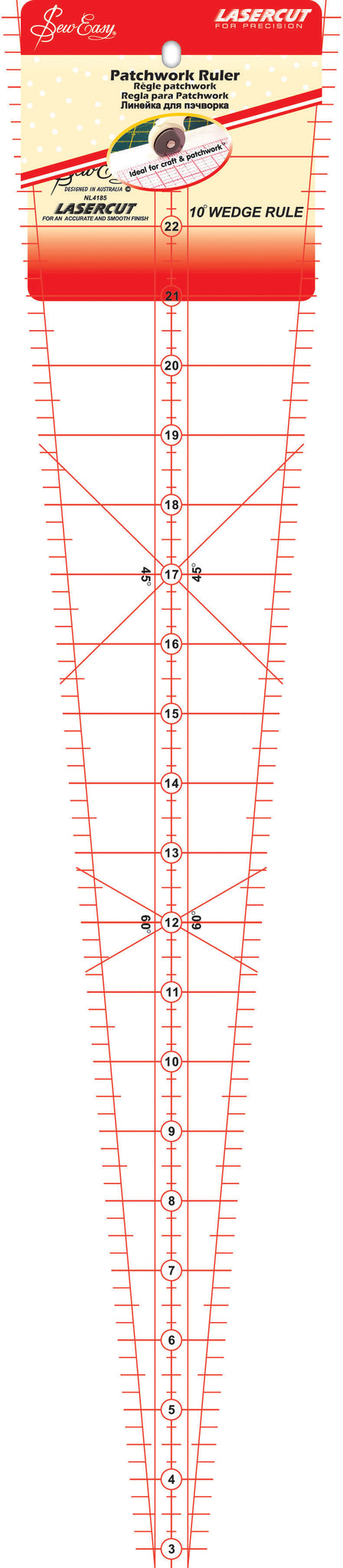 Quilting Rulers RULER WEDGE 10 DEGREE