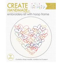 EMBROIDERY KIT with hoop  HEARTS