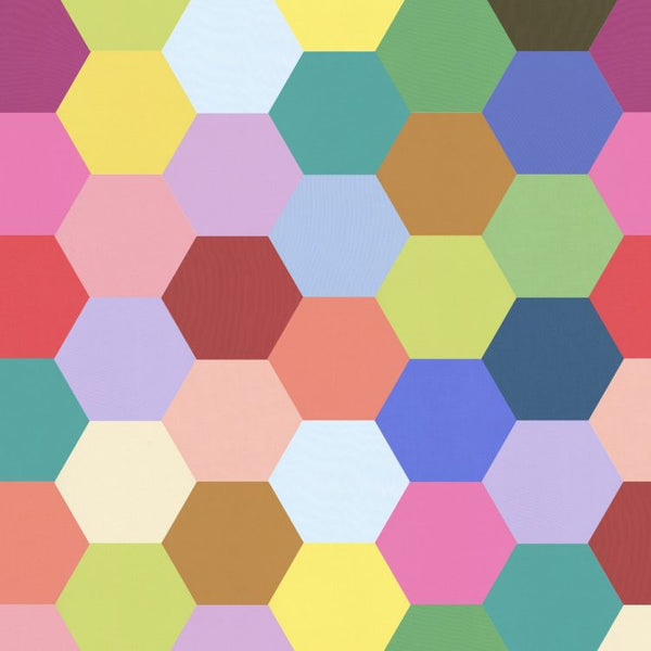 Liberty Fabrics 1" Finished Hexagon Rainbow solids